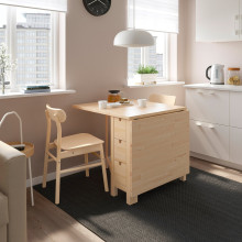 NORDEN / RÖNNINGE Table and 2 chairs, birch/birch, 26/89/152 cm