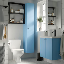 ENHET Wash-stand with doors, light blue, 60x32x60 cm