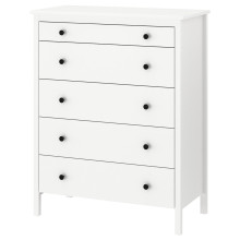 KOPPANG Chest of 5 drawers, white, 90x44x114 cm