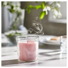 LUGNARE شمعة معطرة في كأس, ياسمين/زهري, 40 س