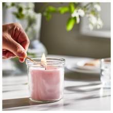 LUGNARE شمعة معطرة في كأس, ياسمين/زهري, 40 س