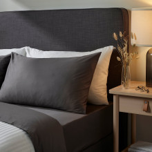 NATTJASMIN Pillowcase, dark grey, 65x100 cm