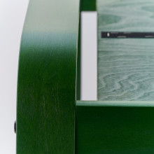 POÄNG Armchair and footstool, dark green/Kelinge grey-blue