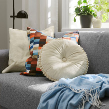 SYRENBUSKE Cushion, light beige, 36 cm