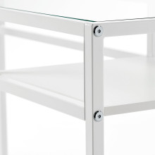 VITTSJÖ Laptop table, white/glass, 100x36 cm