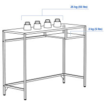 VITTSJÖ Laptop table, white/glass, 100x36 cm