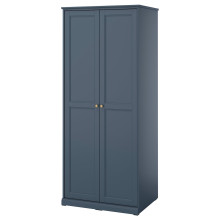 FÅGELFJÄLLET دولاب ملابس ببابين, رمادي غامق-أزرق, 82x60x194 سم