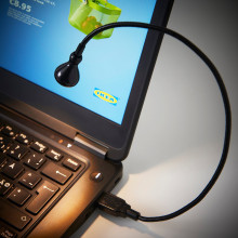 JANSJÖ مصباح LED USB, أسود, 38 سم