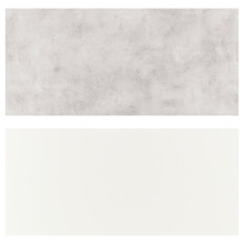 LYSEKIL لوح حائط, ثنائي الجانب. أبيض/رمادي فاتح مظهر الخرسانة, 119.6x55 سم