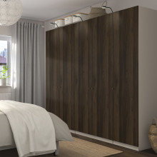 PAX / STORKLINTA تشكيلة دولاب ملابس., رمادي-بيج/بني غامق مظهر سنديان مصبوغ, 250x60x201 سم