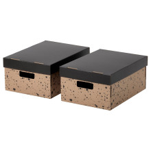 SVARTTRÄDA Box with lid, 25x35x16 cm