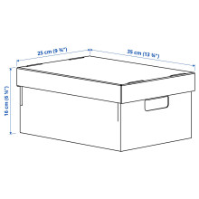 SVARTTRÄDA Box with lid, 25x35x16 cm