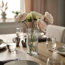 PÄRLGLADA Vase, clear glass, 18 cm