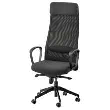 TRAVSPORT / MARKUS Desk and chair, electric oak effect/beige dark grey