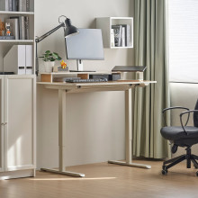 TRAVSPORT / MARKUS Desk and chair, electric oak effect/beige dark grey