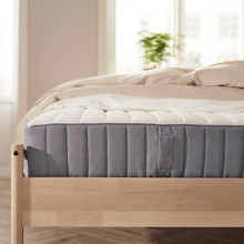 VALEVÅG Pocket sprung mattress, extra firm/light blue, 80x200 cm