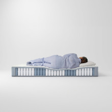 VALEVÅG Pocket sprung mattress, extra firm/light blue, 80x200 cm