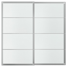 LUNDBRÄSMA زوج أبواب سحّابة, الومينيوم/زجاج مربعات, 200x201 سم
