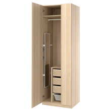 PAX / FORSAND Wardrobe combination, white stained oak effect white stained oak effect, 75x60x236 cm