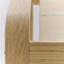 POÄNG Footstool, oak/Kelinge grey-blue