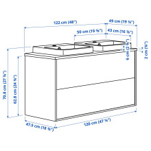 ÄNGSJÖN / BACKSJÖN Wash-stnd w drawers/wash-basin
