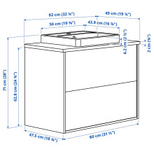 HAVBÄCK / ORRSJÖN Wash-stnd w drawers/wash-basin