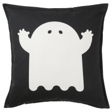 KUSTFYR Cushion cover, mixed patterns white/black, 50x50 cm