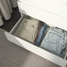 LILLBERGET Chest of 5 drawers, white, 70x43x108 cm