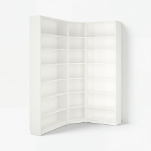 BILLY تشكيلة مكتبة ركنية مع وحدات تمديد, أبيض, 136/136x28x237 سم