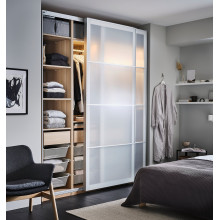 PAX 3 wardrobe frames, white stained oak effect, 200x35x236 cm