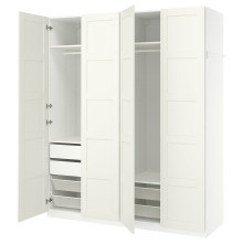 PAX / BERGSBO Wardrobe combination, white/white, 200x60x236 cm