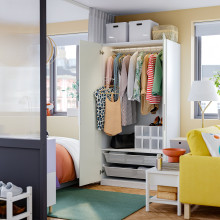 PAX / FARDAL Wardrobe combination, white high-gloss white/white, 100x60x201 cm