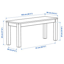 ÅLHULT / ÅLHULT Table and 2 benches, beige/brown/beige/brown, 120x80 cm