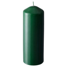 FENOMEN Unscented pillar candle, green, 19 cm