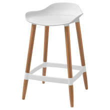 GRÖNSTA Bar stool, counter height white/light brown/wood indoor/outdoor, 25 1/4 
