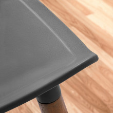 GRÖNSTA Chair, in/outdoor grey/dark brown/wood