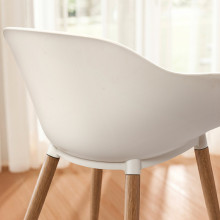 GRÖNSTA Chair with armrests, in/outdoor, white/light brown/wood