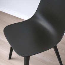 NORRMJÖLE / ODGER Table and 4 chairs, marble effect black/anthracite, 105 cm