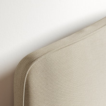 RAMNEFJÄLL Upholstered bed frame, Idekulla beige/Lindbåden, 140x200 cm