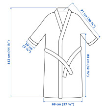 ROCKÅN Bath robe, white, L/XL