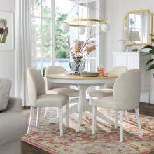 ROSENTORP Extendable table, ash veneer/white, 43 1/4/61 