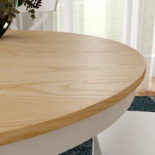 ROSENTORP / NÄSINGE Table and 4 chairs, ash veneer white/Tibbleby beige-grey white, 110/155 cm