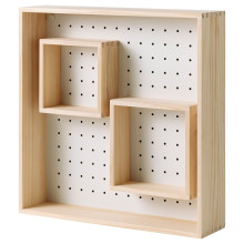 SKOGSMOSAIK Display shelf, pine/white, 45x45 cm