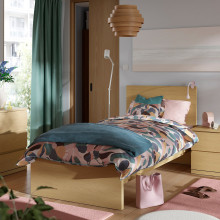 STORKLINTA Bedroom furniture, set of 3, oak effect, 90x200 cm