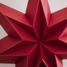 STRÅLA Lamp shade, paper star/red, 56 cm