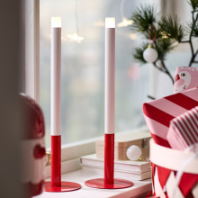 STRÅLA شمعة LED, يعمل بالبطارية أحمر