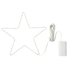 STRÅLA LED decoration lighting, battery-operated/star-shaped silver-colour, 27 cm