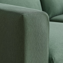 VIMLE كنبة 3 مقاعد, مع أريكة طويلة/Knäbäck رمادي-أخضر