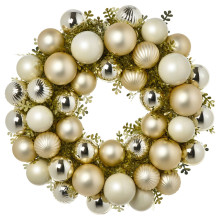 VINTERFINT Wreath, bauble gold-colour, 38 cm
