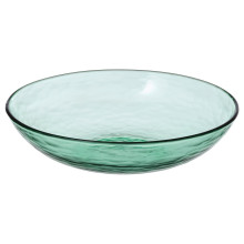 STRANDKRABBA صحن عميق, زجاج/أخضر, 19 سم